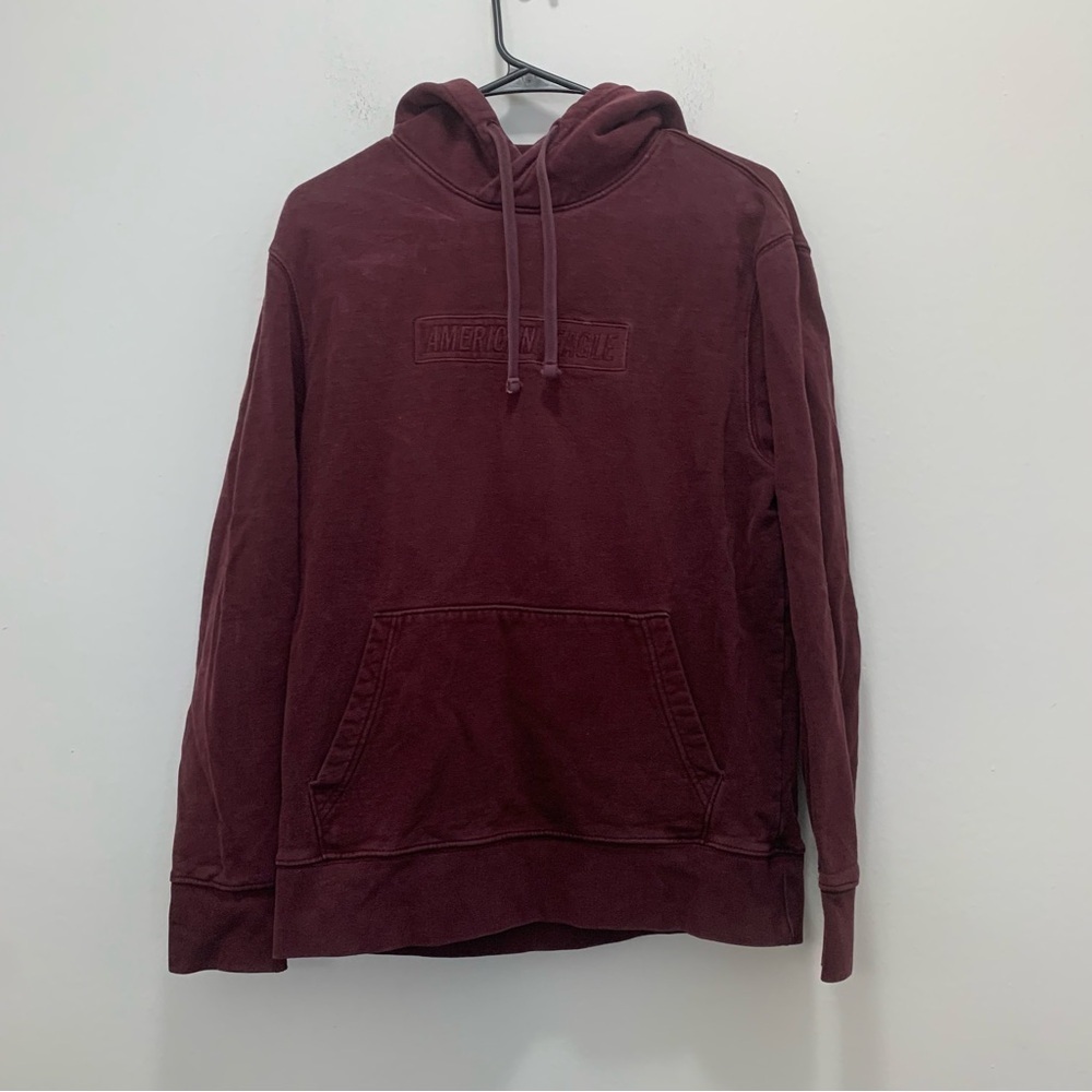 Women's American Eagle Maroon Hooded Sweatshirt Size Small